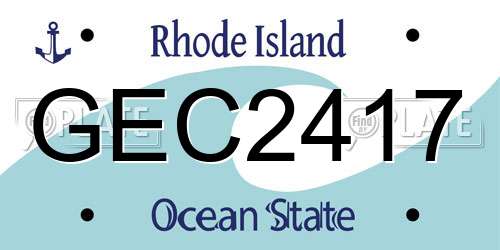 GEC2417 Rhode Island License Plate