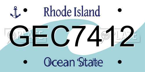 GEC7412 Rhode Island License Plate