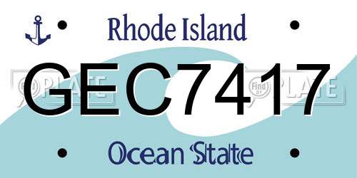 GEC7417 Rhode Island License Plate