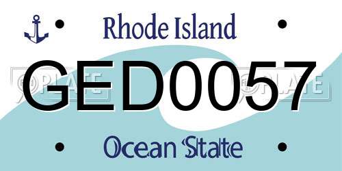 GED0057 Rhode Island License Plate