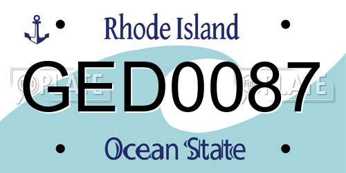 GED0087 Rhode Island License Plate