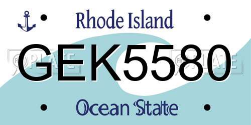 GEK5580 Rhode Island License Plate