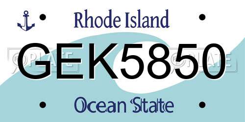 GEK5850 Rhode Island License Plate