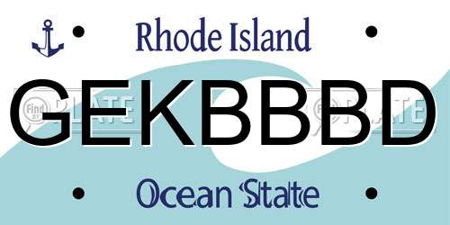 GEKBBBD Rhode Island License Plate
