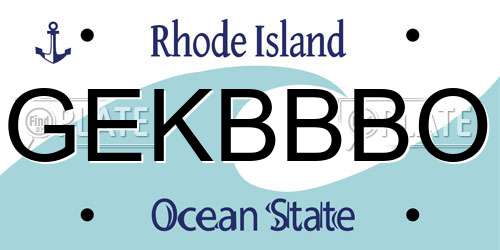 GEKBBBO Rhode Island License Plate