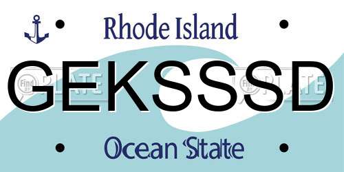 GEKSSSD Rhode Island License Plate