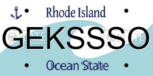 GEKSSSO Rhode Island License Plate