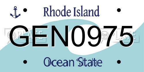 GEN0975 Rhode Island License Plate