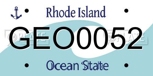 GEO0052 Rhode Island License Plate