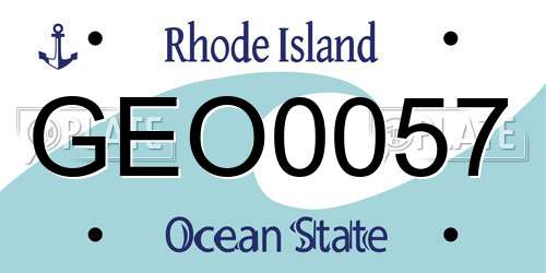 GEO0057 Rhode Island License Plate