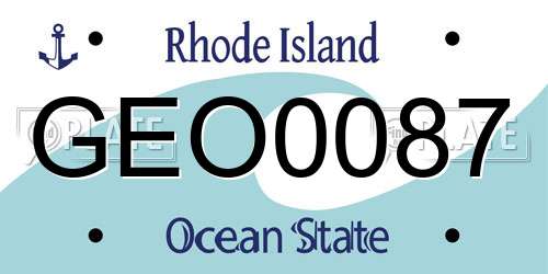 GEO0087 Rhode Island License Plate