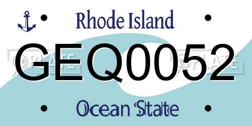 GEQ0052 Rhode Island License Plate