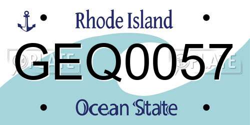 GEQ0057 Rhode Island License Plate