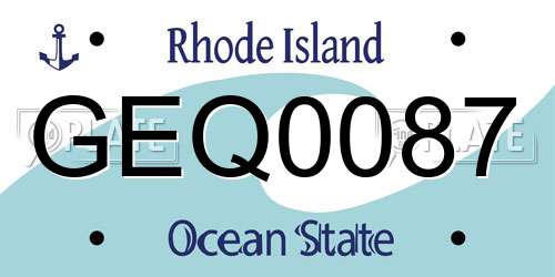 GEQ0087 Rhode Island License Plate