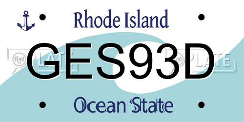GES93D Rhode Island License Plate
