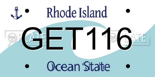 GET116 Rhode Island License Plate