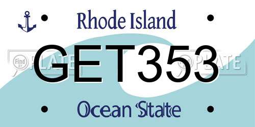 GET353 Rhode Island License Plate