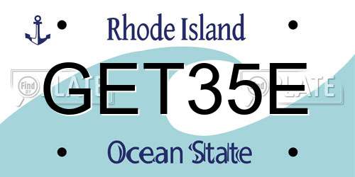 GET35E Rhode Island License Plate