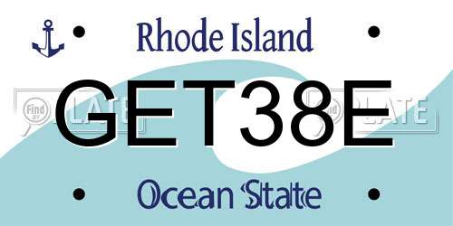 GET38E Rhode Island License Plate
