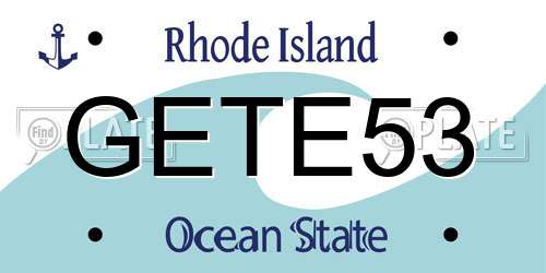 GETE53 Rhode Island License Plate