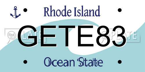 GETE83 Rhode Island License Plate