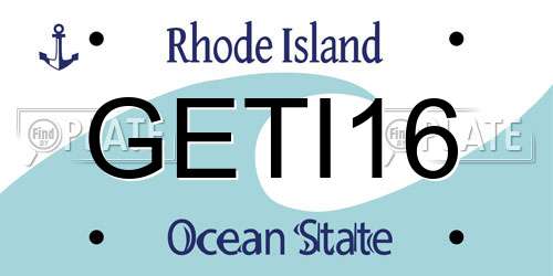 GETI16 Rhode Island License Plate