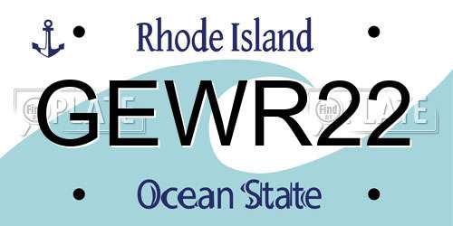 GEWR22 Rhode Island License Plate