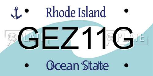 GEZ11G Rhode Island License Plate