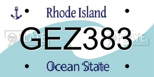 GEZ383 Rhode Island License Plate