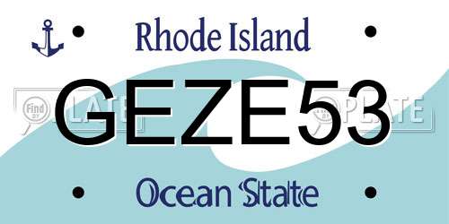GEZE53 Rhode Island License Plate