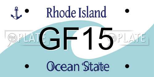 GF15 Rhode Island License Plate