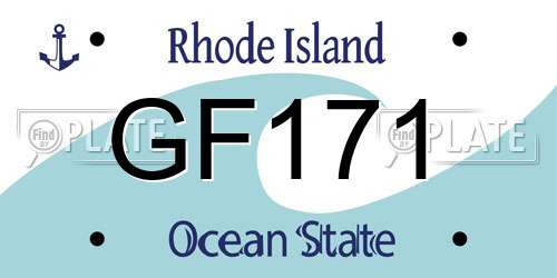 GF171 Rhode Island License Plate