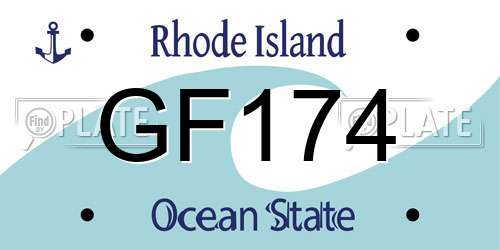 GF174 Rhode Island License Plate
