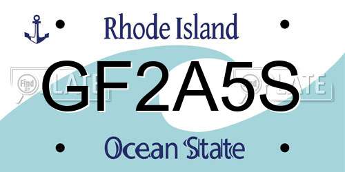 GF2A5S Rhode Island License Plate