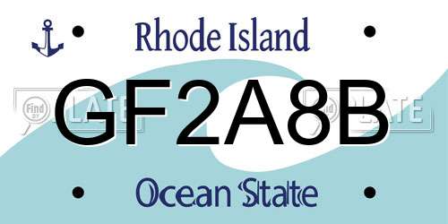 GF2A8B Rhode Island License Plate