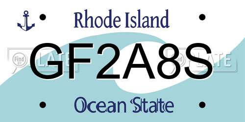 GF2A8S Rhode Island License Plate