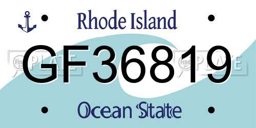 GF36819 Rhode Island License Plate