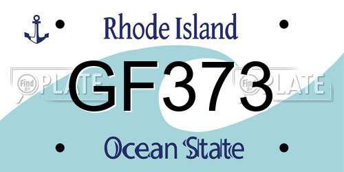 GF373 Rhode Island License Plate
