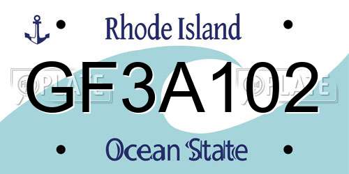 GF3A102 Rhode Island License Plate