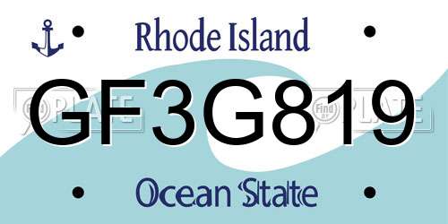 GF3G819 Rhode Island License Plate