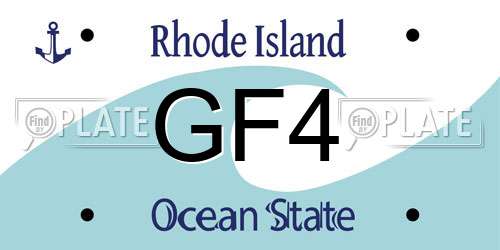 GF4 Rhode Island License Plate