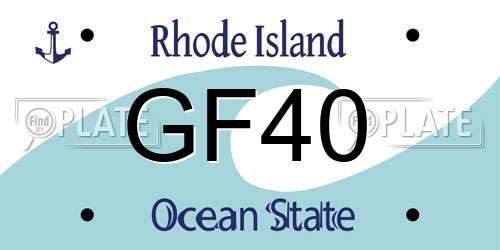 GF40 Rhode Island License Plate