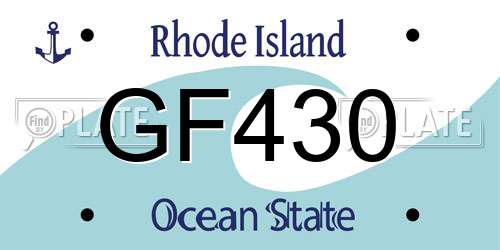 GF430 Rhode Island License Plate