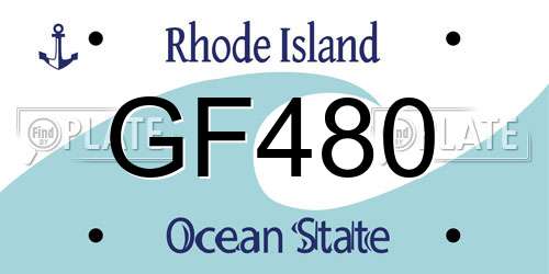 GF480 Rhode Island License Plate