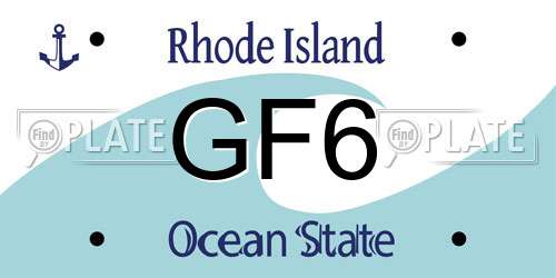 GF6 Rhode Island License Plate