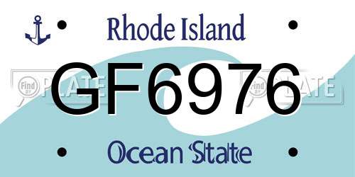 GF6976 Rhode Island License Plate