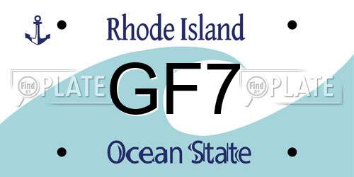 GF7 Rhode Island License Plate