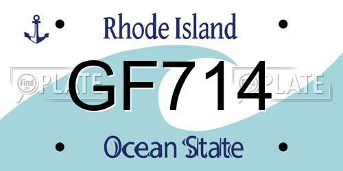 GF714 Rhode Island License Plate