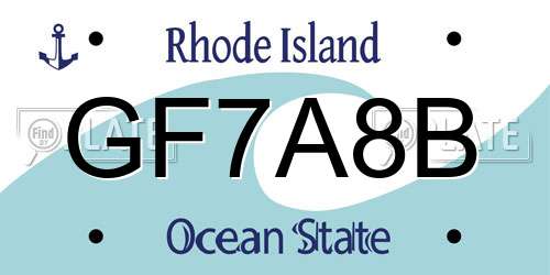 GF7A8B Rhode Island License Plate