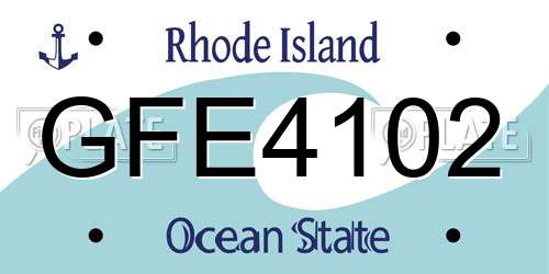 GFE4102 Rhode Island License Plate